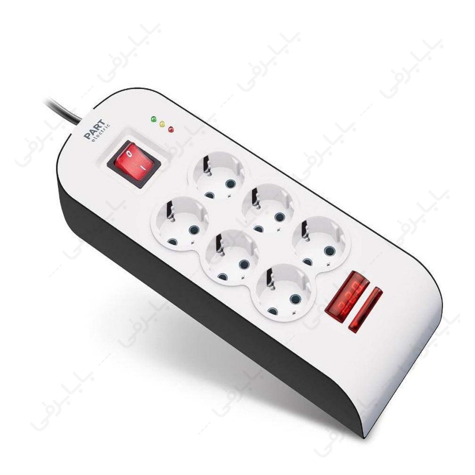 محافظ برق 6 خانه ارت دار با مغزی سرا