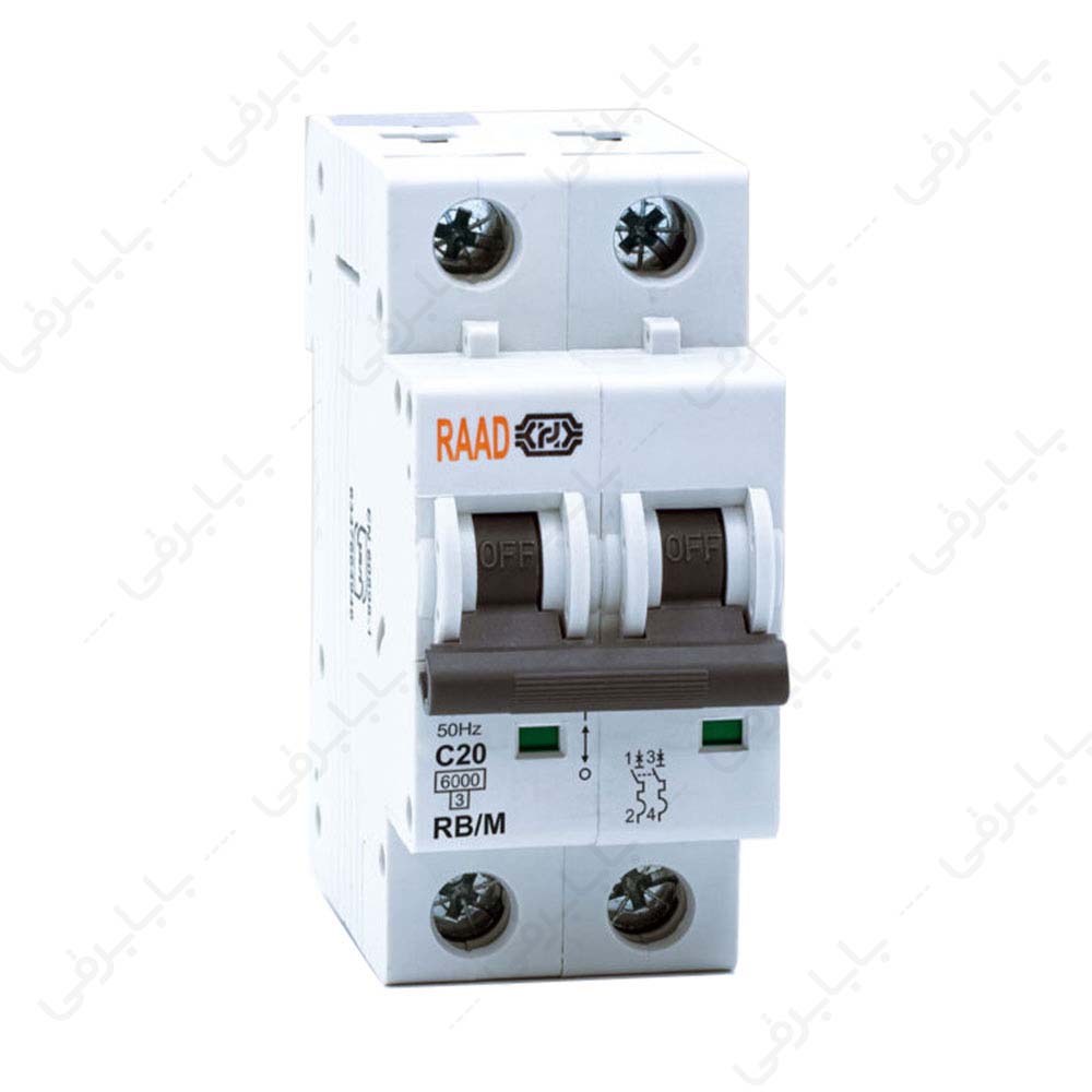 کلید مینیاتوری 1 پل 20 آمپر RB-M-2P C2006kA
