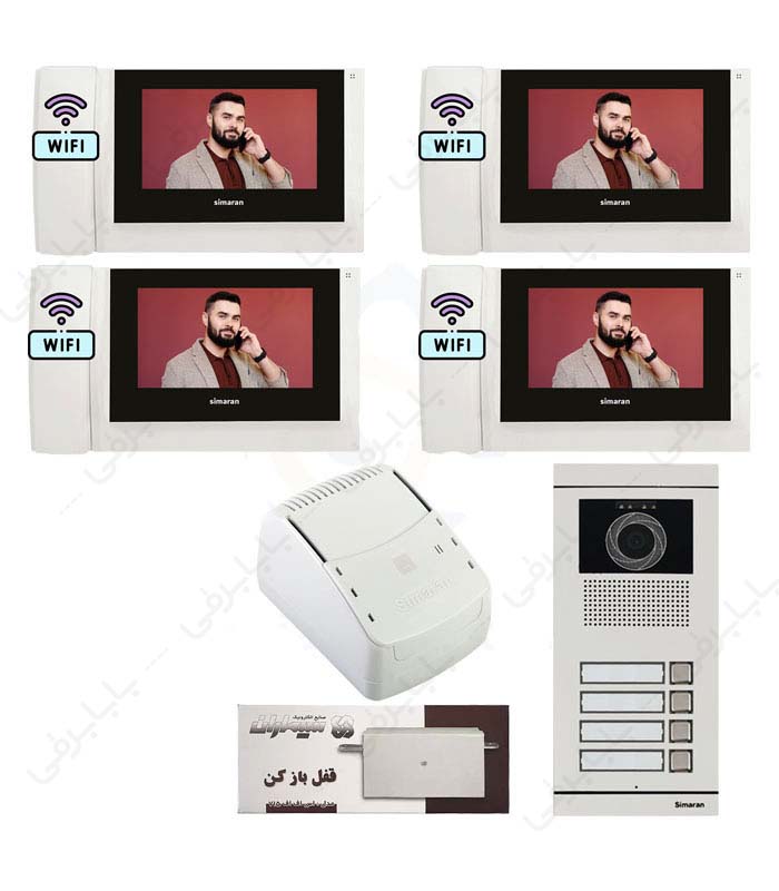 پکیج-کامل-آیفون-تصویری-4-واحدی-سیماران-HS-78Wifi@BABARGHI.jpg